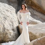 Elegant sheath wedding dresses from Dando London's California Dreams collection at Aphrodite Bridal Store